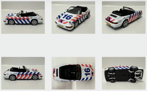 Porsche, 911   964 Carrera 4 cabriolet Politie, wit, Universal Hobbies website