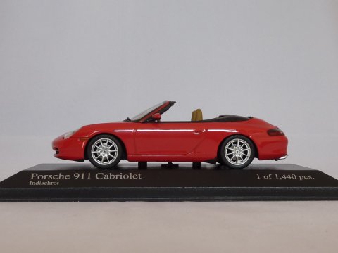 Porsche 911 - 996.2 Cabriolet, 2001-2005, rood, Minichamps, 400 061034