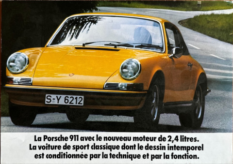 Porsche 911 (F model) 2.4 nr. W 46 f   020 971   0704, 1971 FR 1971 folder brochure