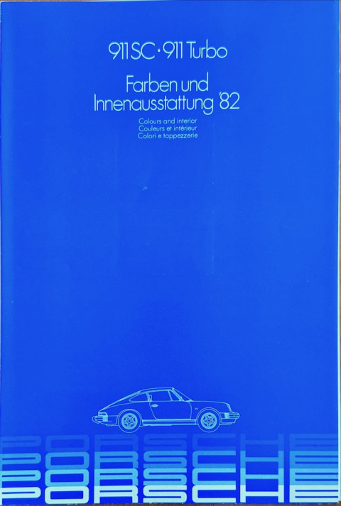 Porsche 911 kleuren 1982 nr. WVK 120 814, 1982 4 talig 1982 folder brochure