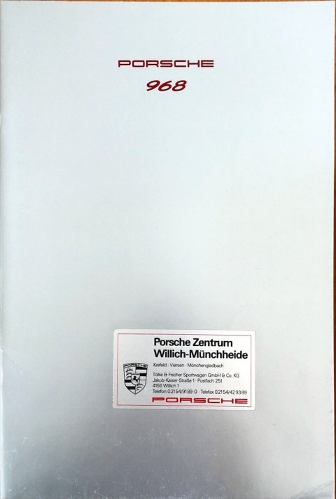 Porsche 968 nr. WVK 127 010 92, 1991-08 DE 1991 folder brochure (1)
