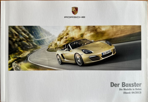 Porsche Boxster Modelle in Daten nr. WPLB1401000111 DE:WW, 2013 06 DE 2013 folder brochure