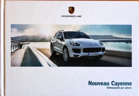 Porsche Cayenne (E2.2) nr. WSLE1501000330, 2014-08 FR 2014 folder brochure