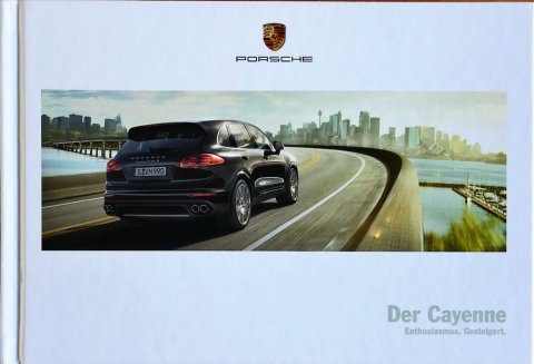 Porsche Cayenne (E2.2) nr. WSLE1701000210 DE:WW, 2016-03 (hard cover) DE 2016 folder brochure