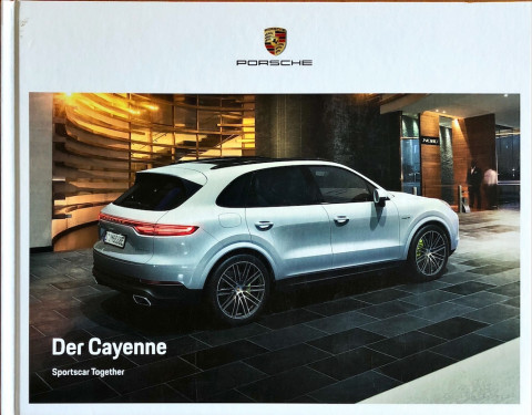 Porsche Cayenne (E3) nr. WSLE1901000608 DE:CH, 2018 05 DE 2018 folder brochure
