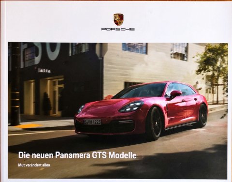Porsche Panamera GTS modellen (G2) nr. WSLP1901000610, 2018-10 DE 2018 folder brochure