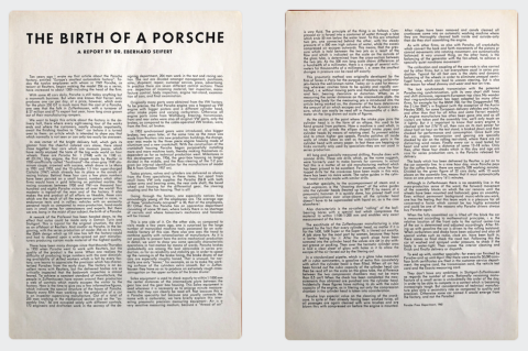Porsche press department 1962 The birth of a Porsche