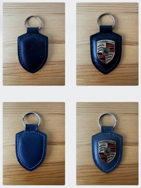 Porsche sleutelhanger grijs en zwart