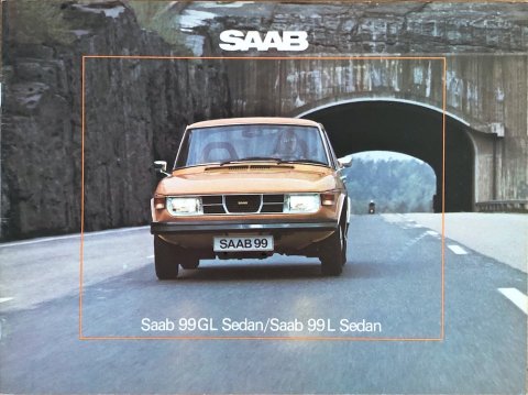 Saab 99 GL sedan : 99 L sedan nr. 202663, 1975 (mj. 1976) 21,5 x 28,5, 24, NL year 1975 folder (1)