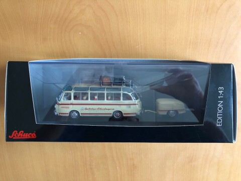Setra S6 Bus + aanhanger Autobus Oberbayern, 1956 1964, Schuco, 02826 #02