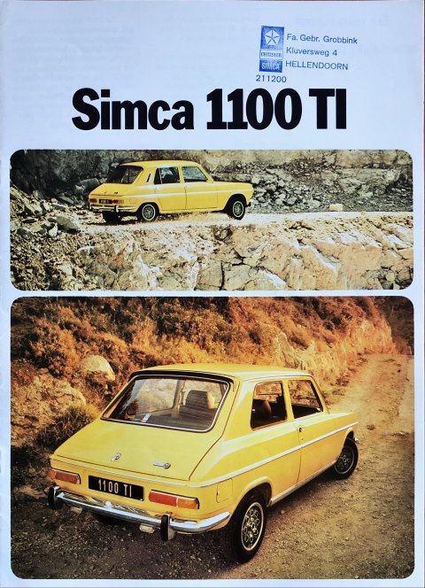 Simca 1100 Ti nr. -, jaren 70 A4, 8, NL year jaren 70 folder brochure