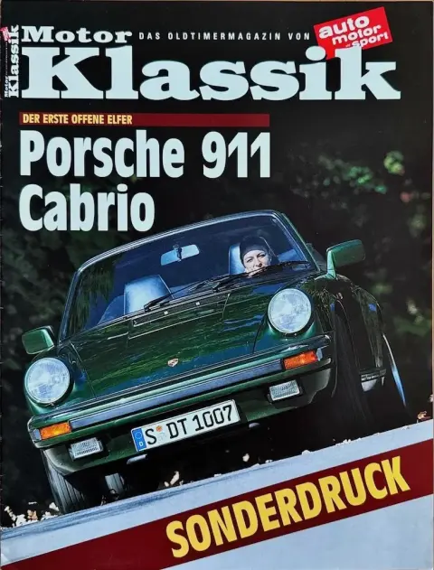 Tijdschrift Motor Klassik Porsche 911 cabrio Sonderdruck