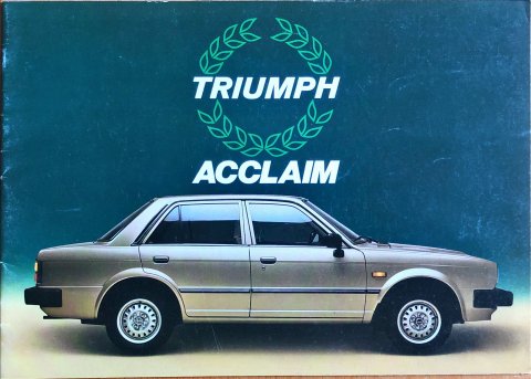 Triumph Acclaim nr. EO 129, jaren 80 NL jaren 80 folder brochure