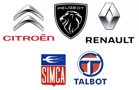 Folders brochures Citroen Peugeot Renault Simca Talbot